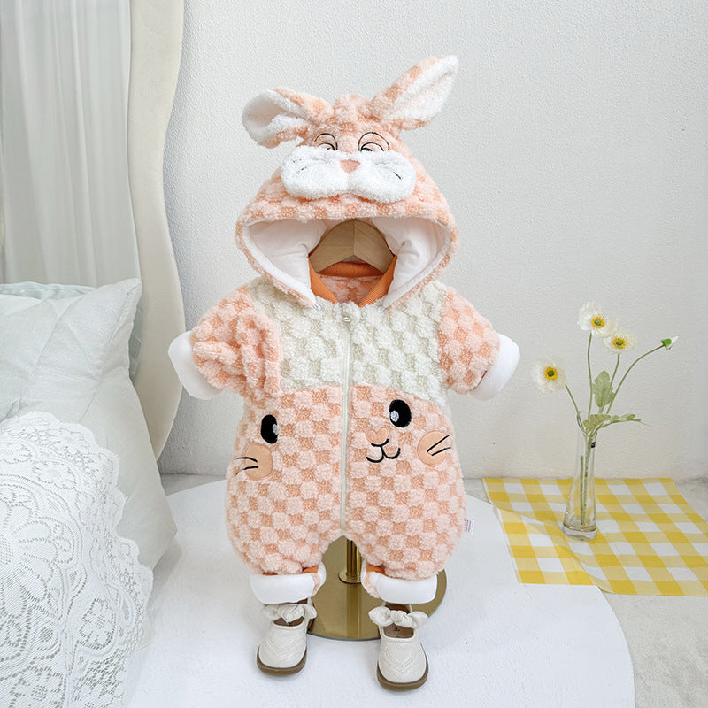 Snuggle & Waddle — Baby Winter Romper with Detachable Hood