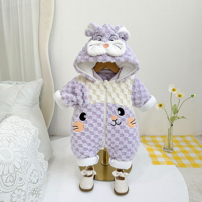 Snuggle & Waddle — Baby Winter Romper with Detachable Hood